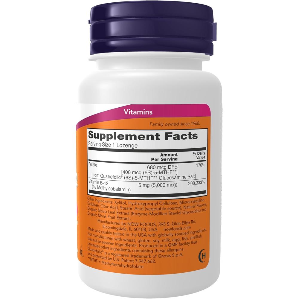 METIL B12 NOW FOODS 5000 MCG 60 PASTILLAS - 3