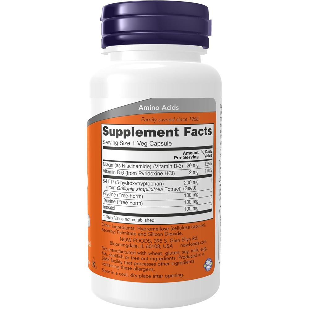5-HTP NOW FOODS 200 MG 60 CÁPSULAS - 3