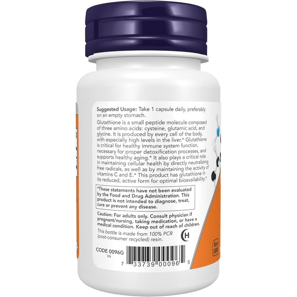 GLUTATIÓN NOW FOODS 250 MG 60 CÁPSULAS - 4