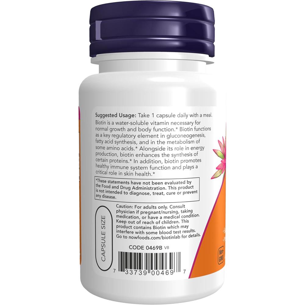 BIOTINA NOW FOODS 1000 MCG 100 CÁPSULAS - 4