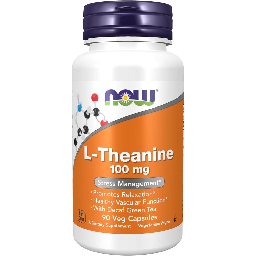 L-TEANINA NOW FOODS 100 MG CON TÉ VERDE DESCAFEINADO 90 CÁPSULAS - 1