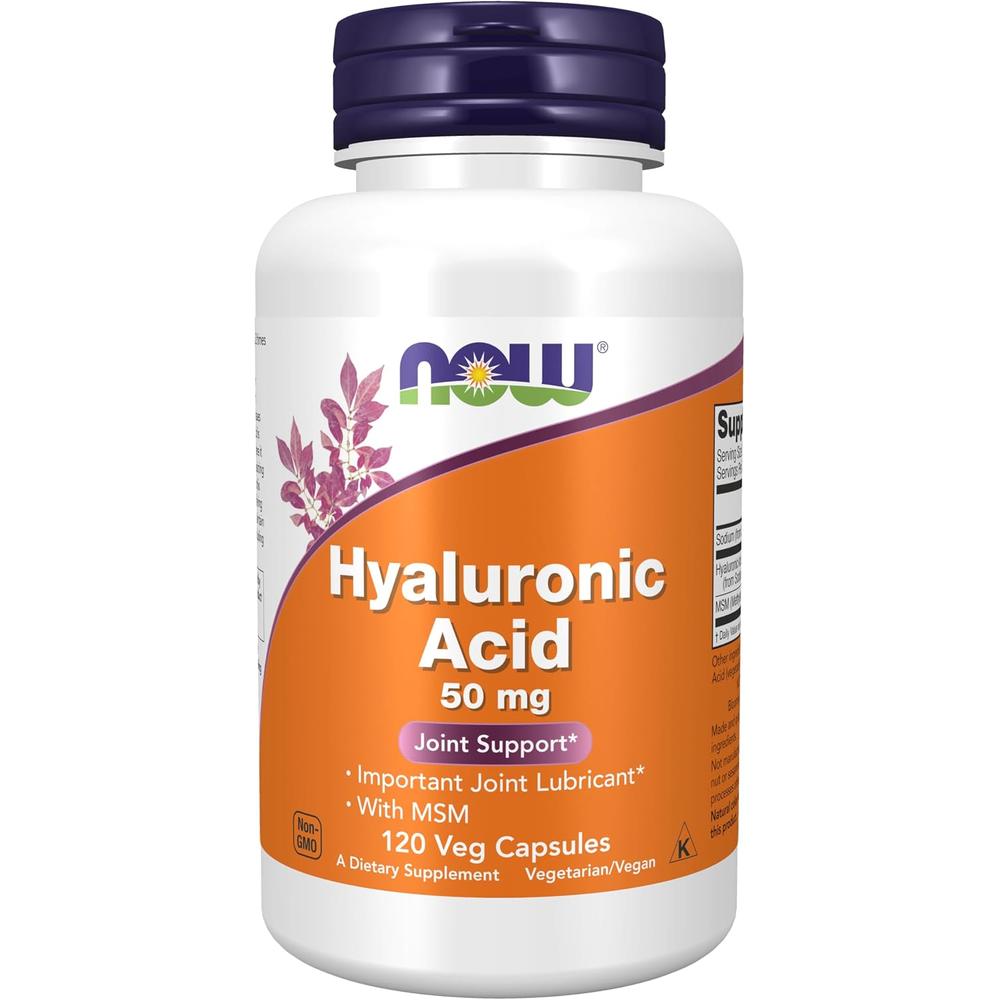 ÁCIDO HIALURÓNICO NOW FOODS 50 MG CON MSM 120 CÁPSULAS - 1