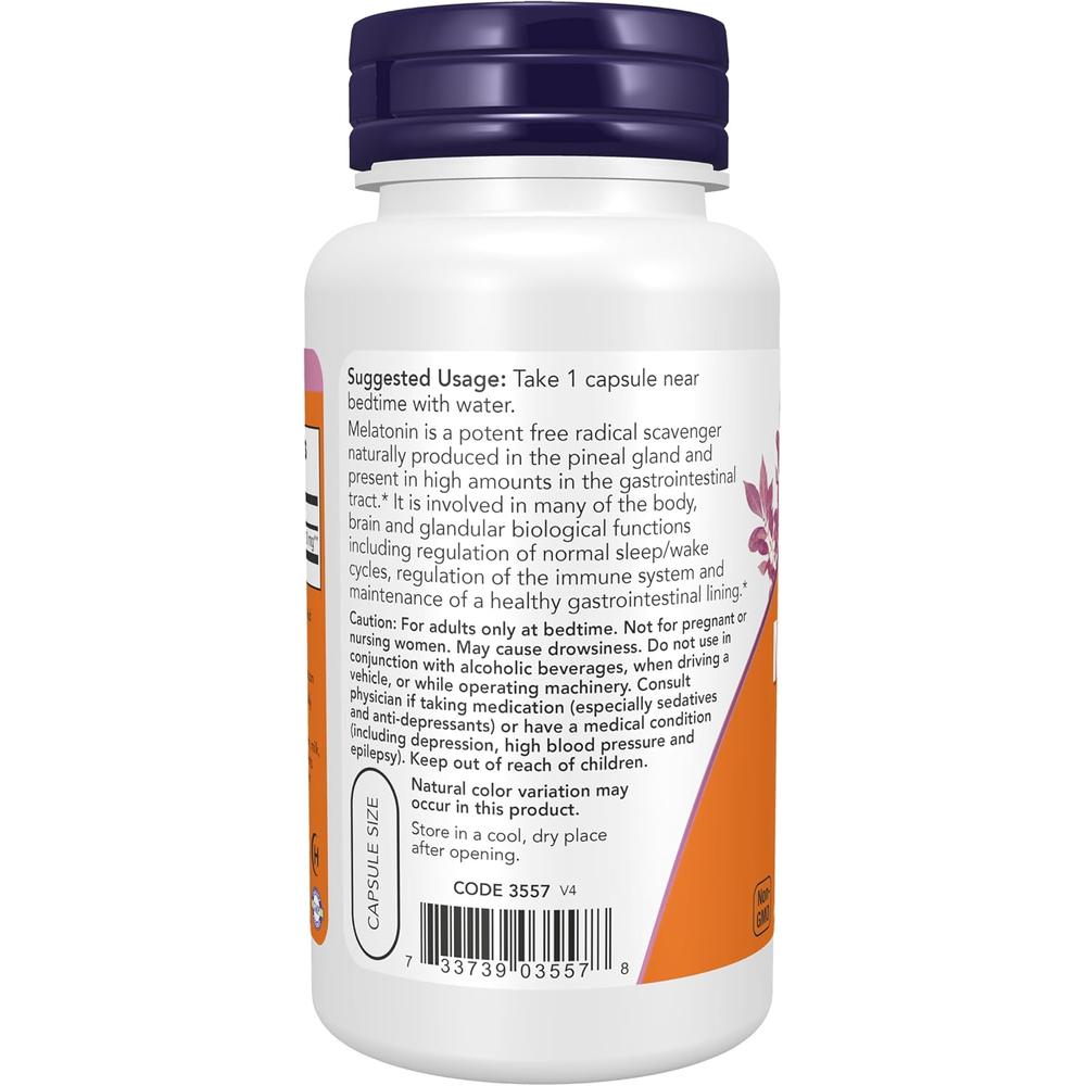 MELATONINA NOW FOODS 10 MG 100 CÁPSULAS - 4