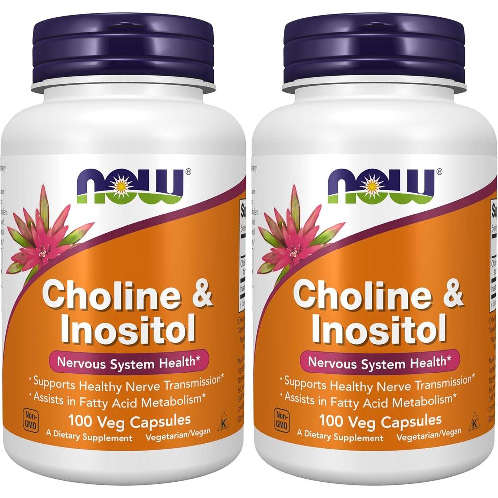 COLINA + INOSITOL NOW FOODS 500 MG 100 CÁPSULAS | PACK 2 - 1