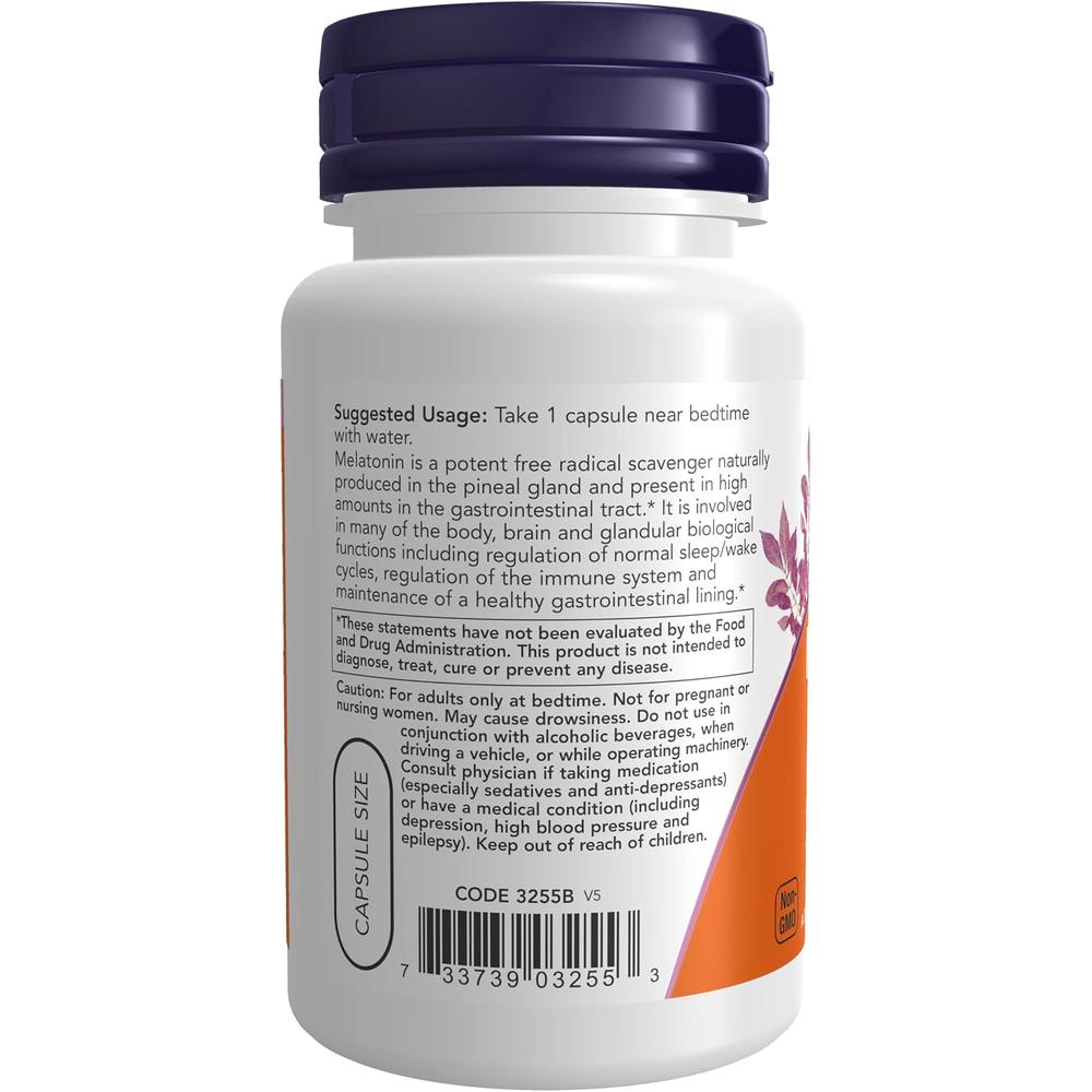 MELATONINA NOW FOODS 3 MG 60 CÁPSULAS - 4