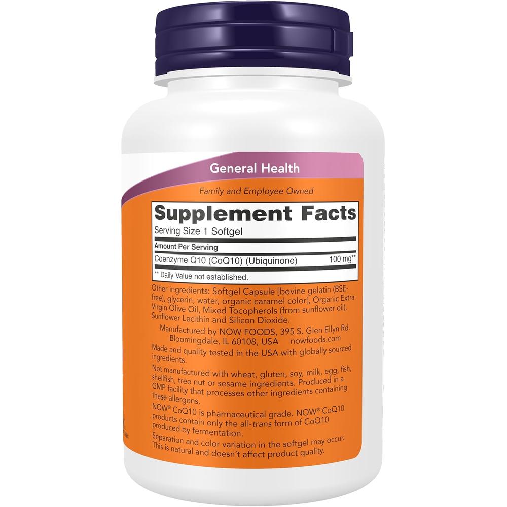 COQ10 NOW FOODS 100 MG 150 CÁPSULAS BLANDAS - 3