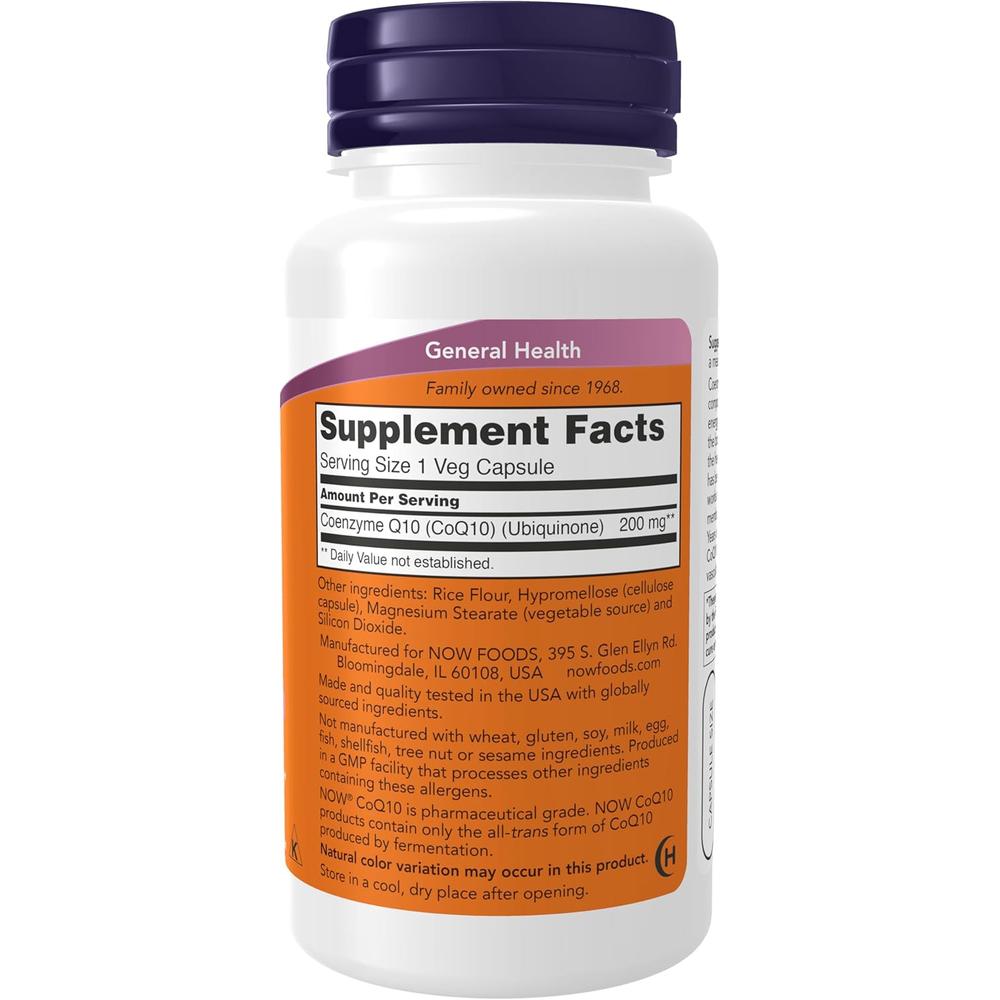 COQ10 NOW FOODS 200 MG 60 CÁPSULAS | PACK 2 - 3