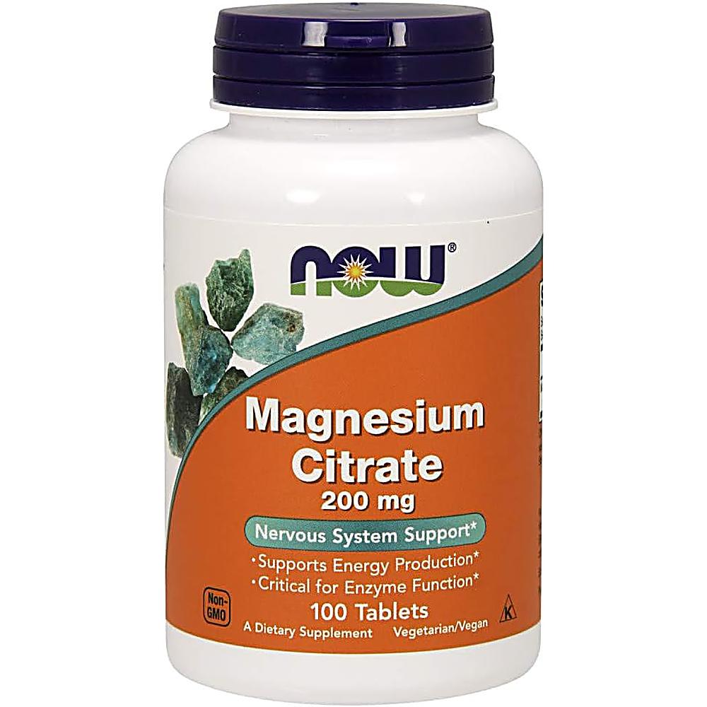 CITRATO DE MAGNESIO NOW FOODS 200 MG 100 TABLETAS - 1