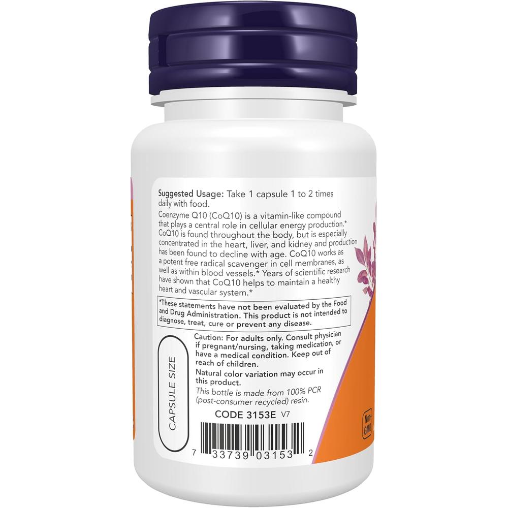 COQ10 NOW FOODS 60 MG 60 CÁPSULAS - 4
