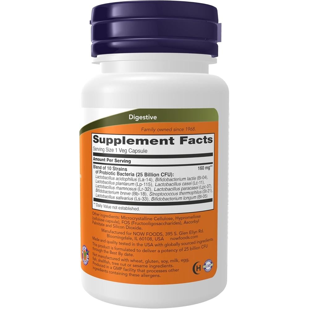 PROBIOTIC-10 NOW FOODS 25 BILLONES UFC 10 CEPAS 30 CÁPSULAS - 3