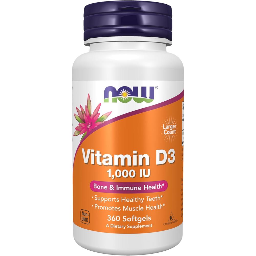 VITAMINA D3 NOW FOODS 1000 UI 360 CÁPSULAS BLANDAS - 1