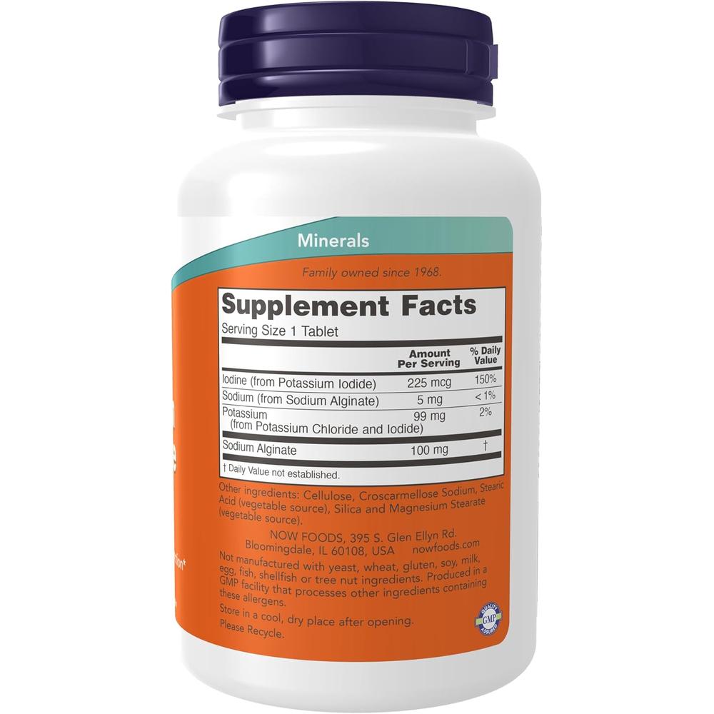 POTASIO + YODO NOW FOODS 180 TABLETAS - 3