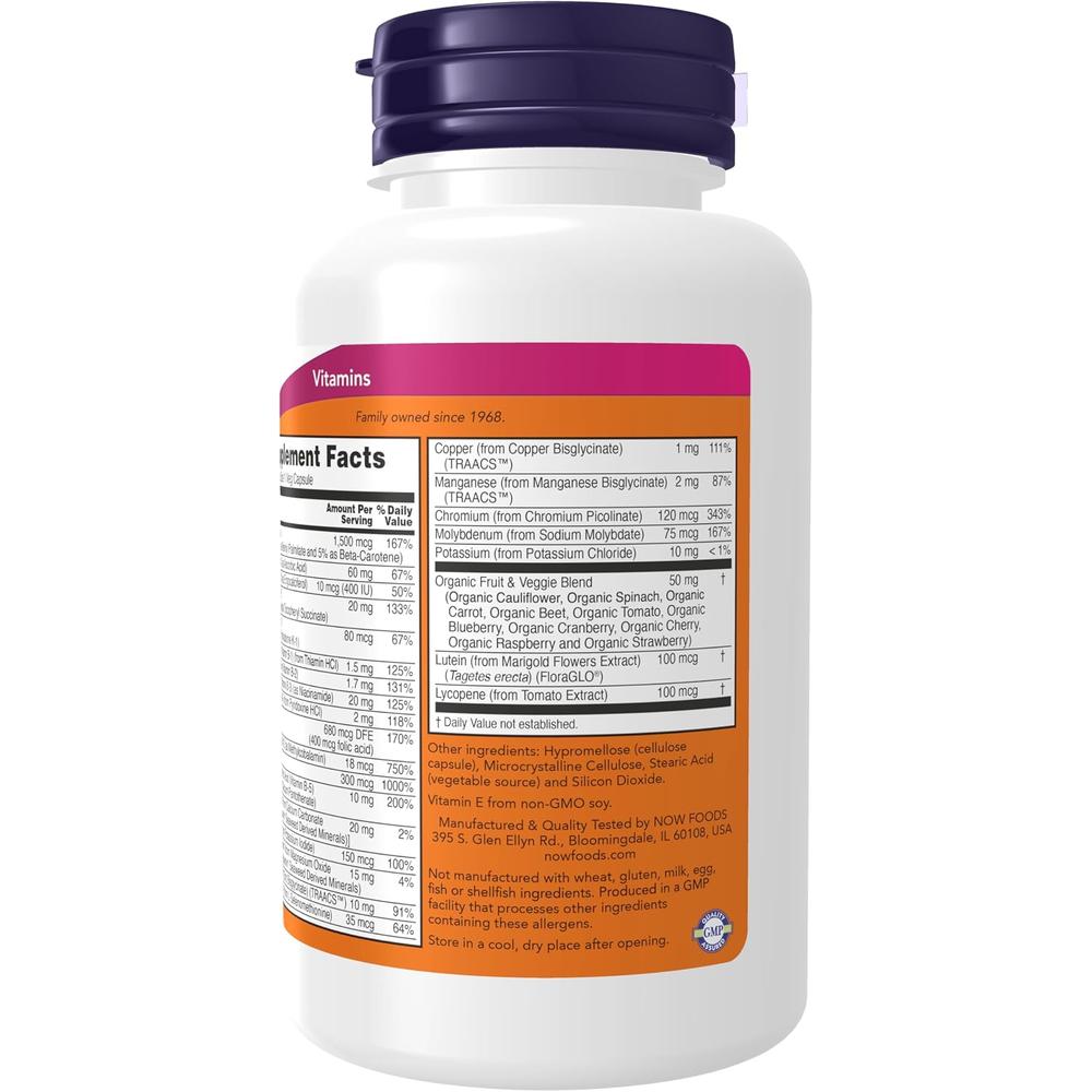 DAILY VITS NOW FOODS MULTIVITAMÍNICO 120 CÁPSULAS - 4