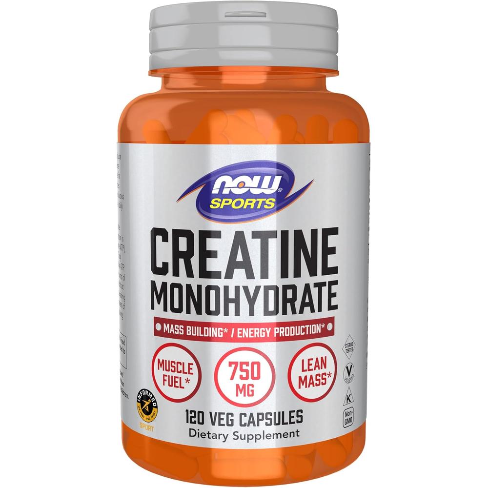 CREATINA MONOHIDRATO NOW SPORTS 750 MG 120 CÁPSULAS - 2