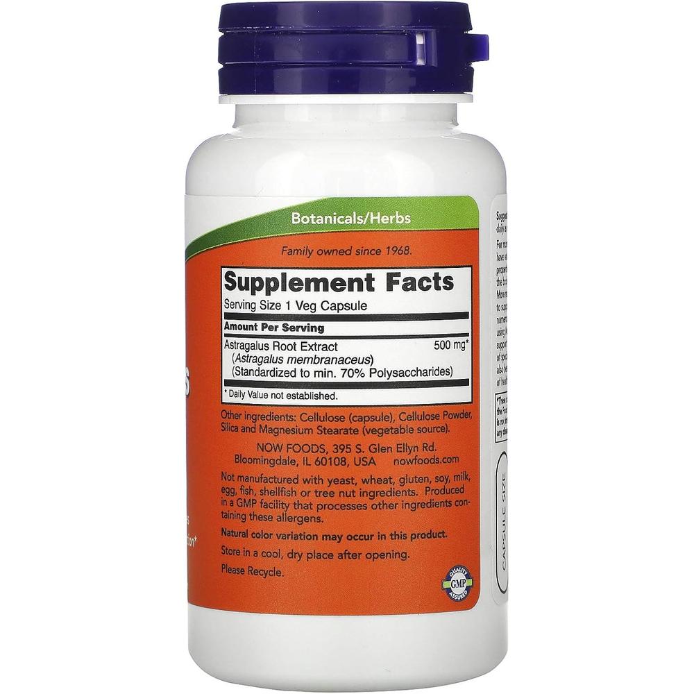 ASTRÁGALO NOW FOODS EXTRACTO 70% 500 MG 90 CÁPSULAS | PACK 2 - 4