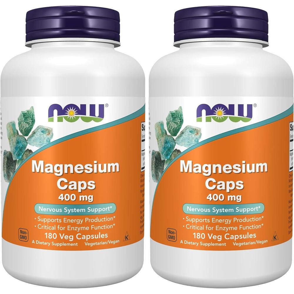 MAGNESIO NOW FOODS 400 MG 180 CÁPSULAS | PACK 2 - 1