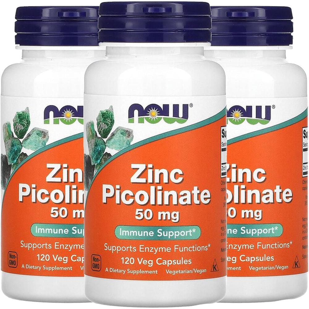 PICOLINATO DE ZINC NOW FOODS 50 MG 120 CÁPSULAS | PACK 3 - 2