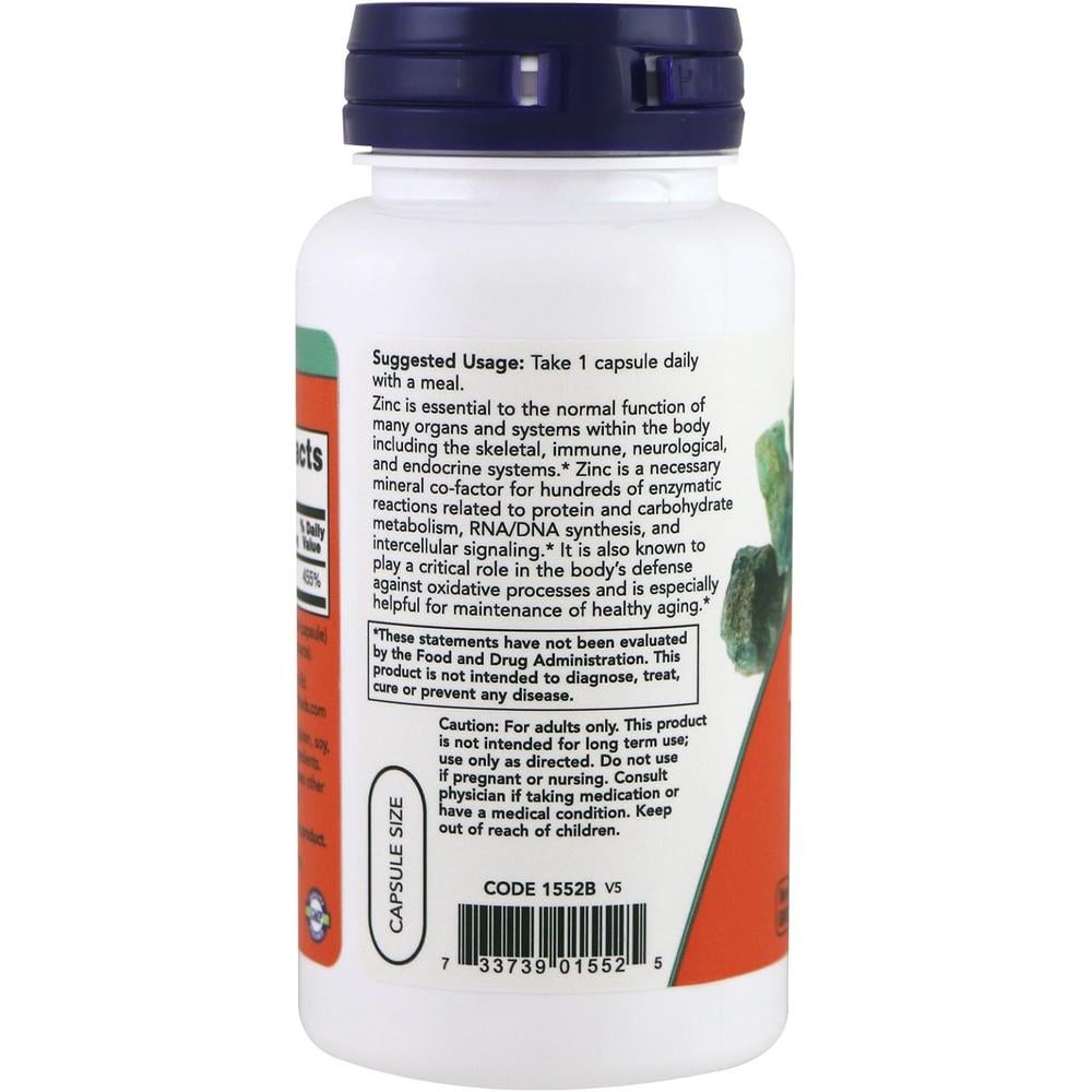 PICOLINATO DE ZINC NOW FOODS 50 MG 120 CÁPSULAS | PACK 3 - 5