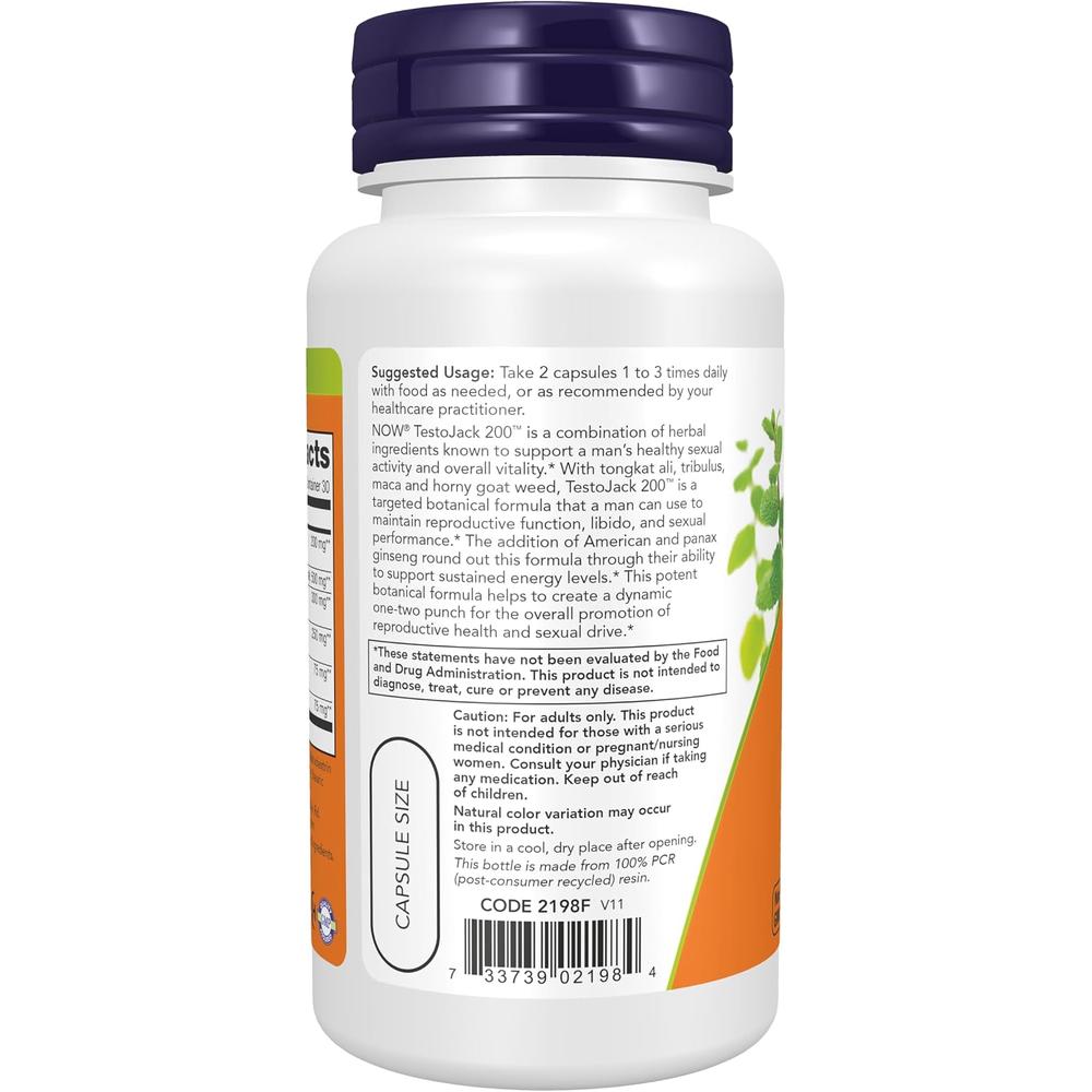TESTOJACK 200 NOW FOODS 60 CÁPSULAS - 4
