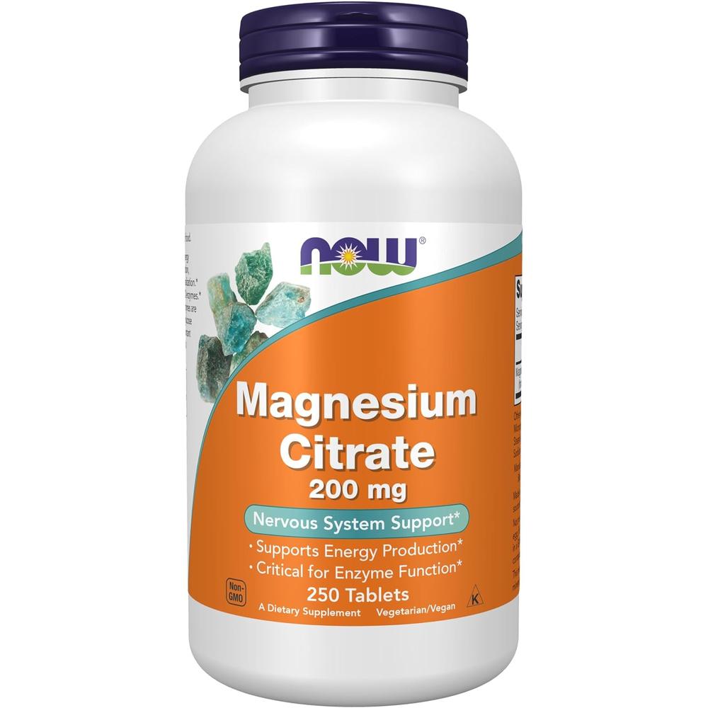 CITRATO DE MAGNESIO NOW FOODS 200 MG 250 TABLETAS - 1