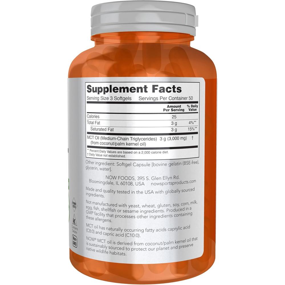 ACEITE MCT NOW SPORTS 1000 MG 150 CÁPSULAS BLANDAS - 3