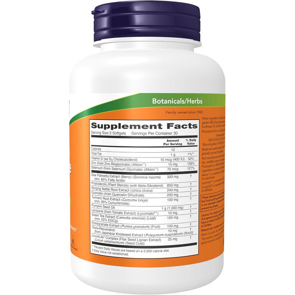 PROSTATE HEALTH NOW FOODS 90 CÁPSULAS BLANDAS - 3