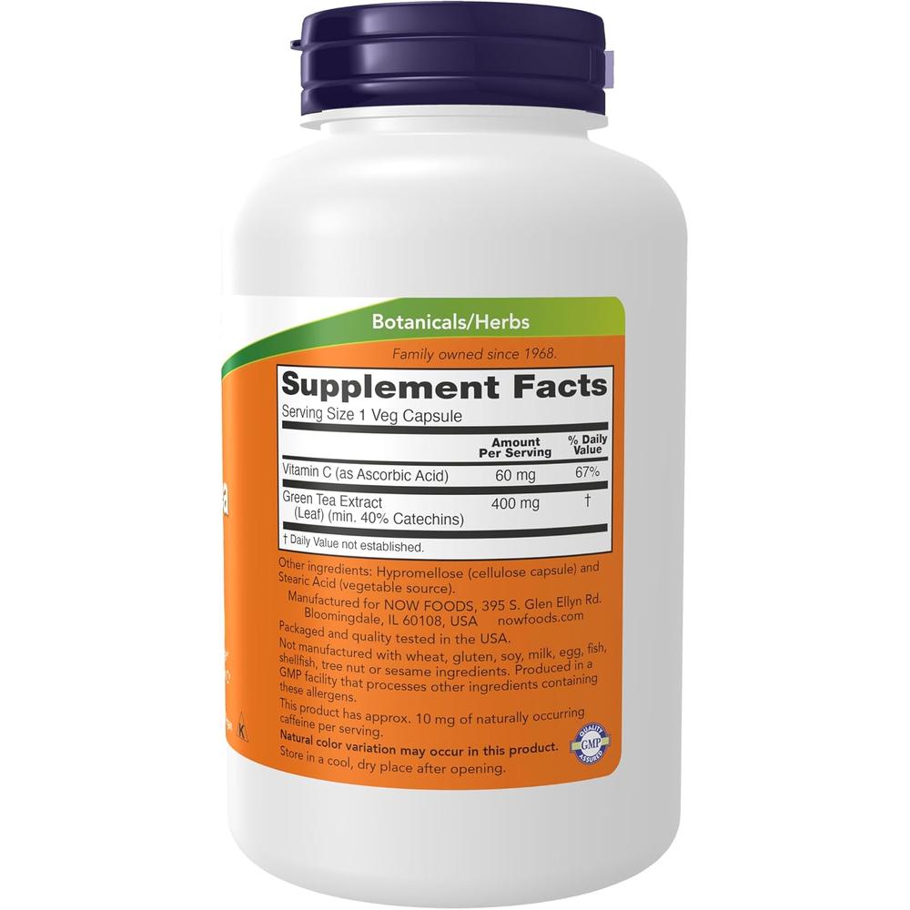 EXTRACTO DE TÉ VERDE NOW FOODS 400 MG CON VITAMINA C 250 CÁPSULAS - 3