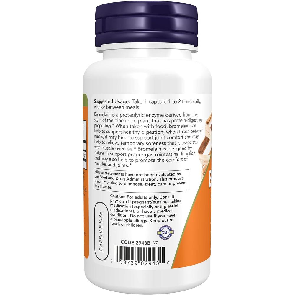 BROMELINA NOW FOODS 500 MG 2400 GDU/G 60 CÁPSULAS | PACK 2 - 4