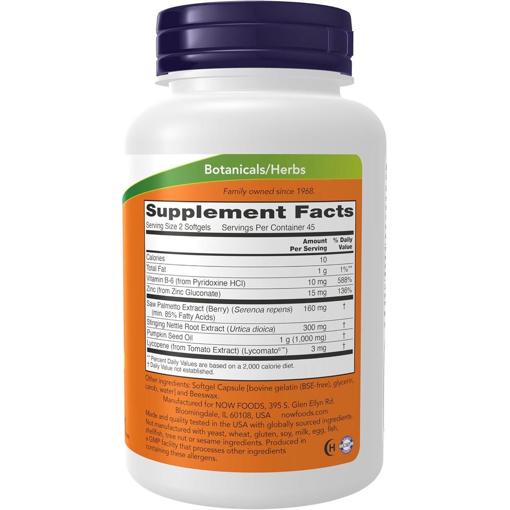 PROSTATE SUPPORT NOW FOODS 90 CÁPSULAS BLANDAS - 3