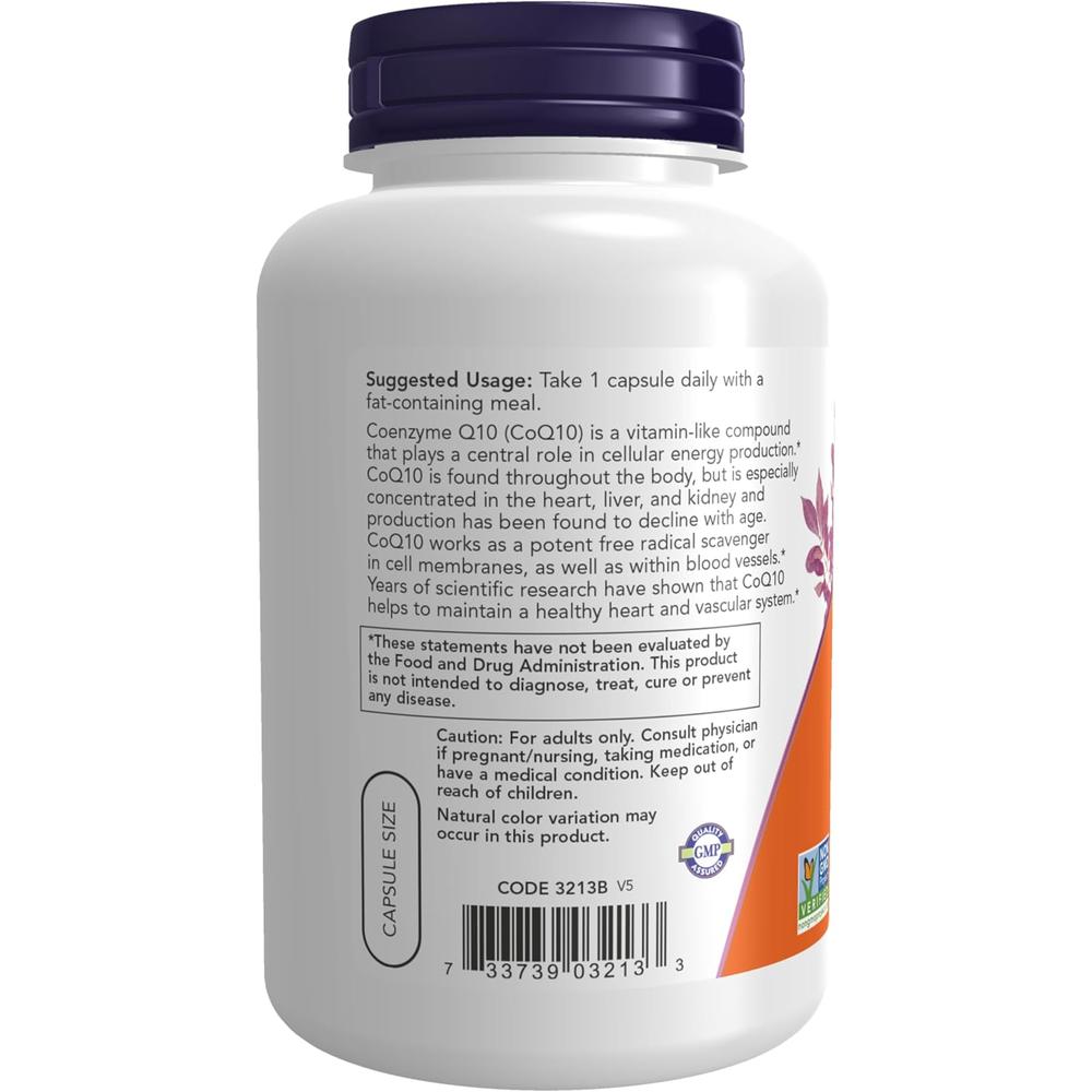 COQ10 NOW FOODS 100 MG 180 CÁPSULAS - 3