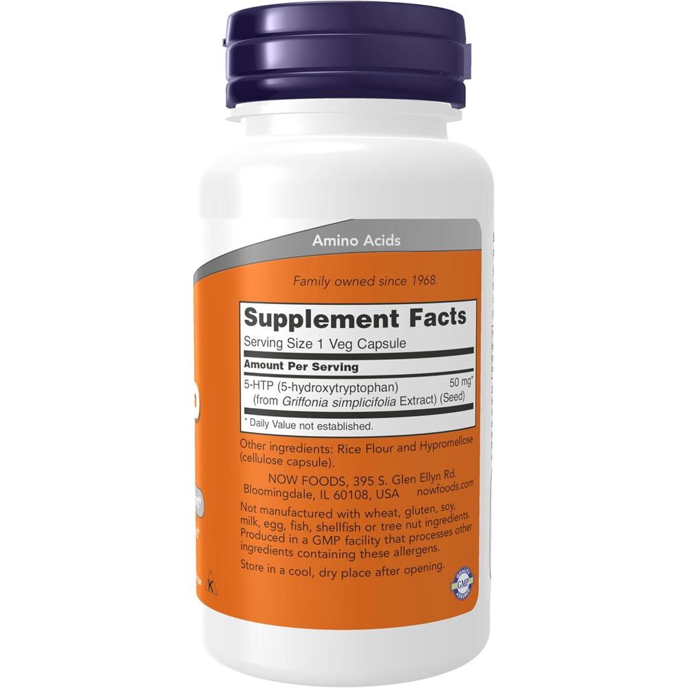 5-HTP NOW FOODS 50 MG 90 CÁPSULAS VEGETALES - 3