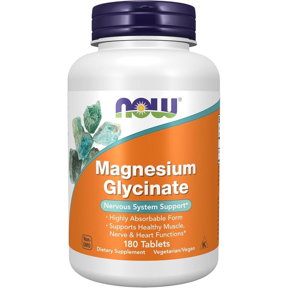 GLICINATO DE MAGNESIO NOW FOODS 100 MG 180 TABLETAS - 2