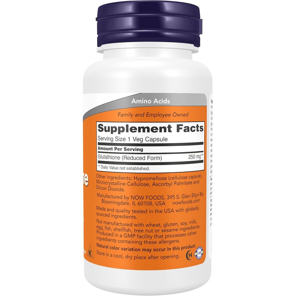 GLUTATIÓN NOW FOODS 250 MG 120 CÁPSULAS - 3