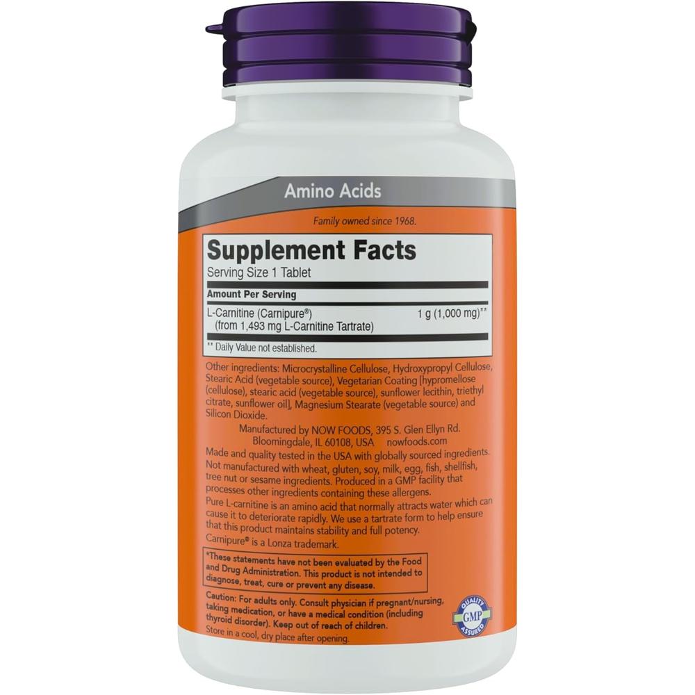 L-CARNITINA CARNIPURE NOW FOODS 1000 MG 150 TABLETAS | PACK 2 - 4