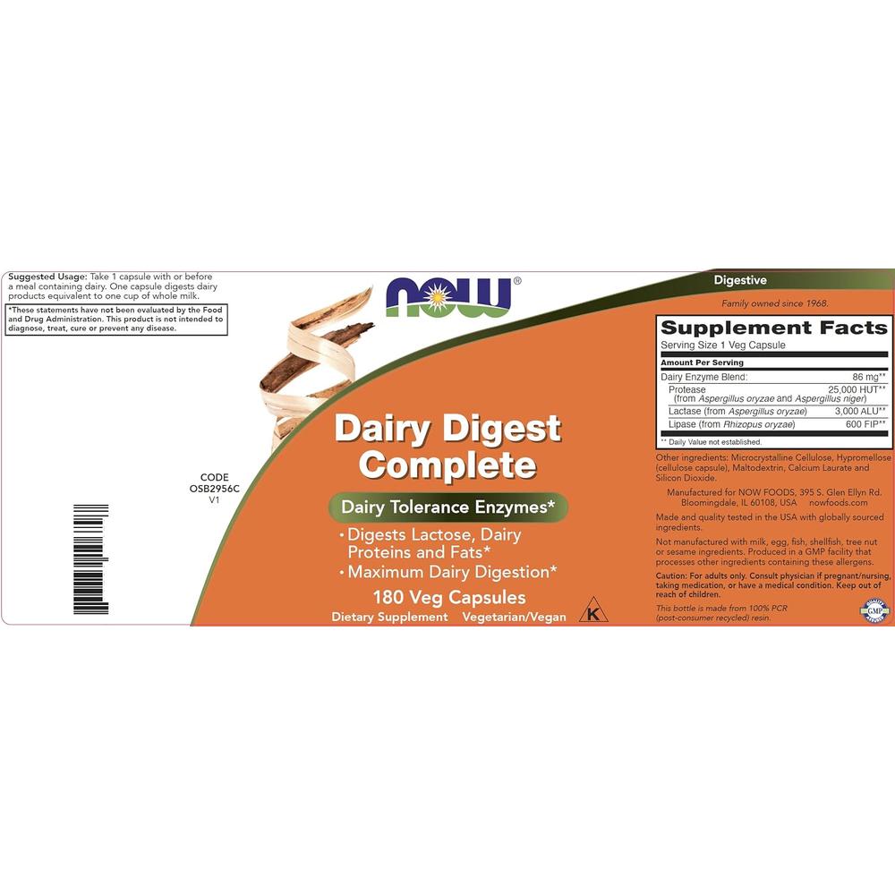 DAIRY DIGEST COMPLETE NOW FOODS 180 CÁPSULAS - 5
