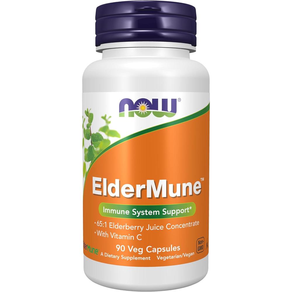 ELDERMUNE NOW FOODS CON SAÚCO + VITAMINA C 90 CÁPSULAS - 1