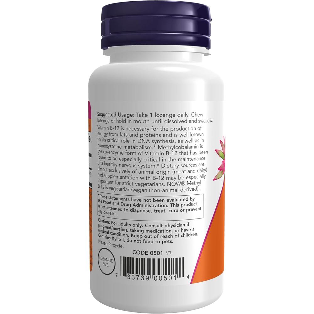 METIL B12 NOW FOODS 10000 MCG 60 PASTILLAS - 4