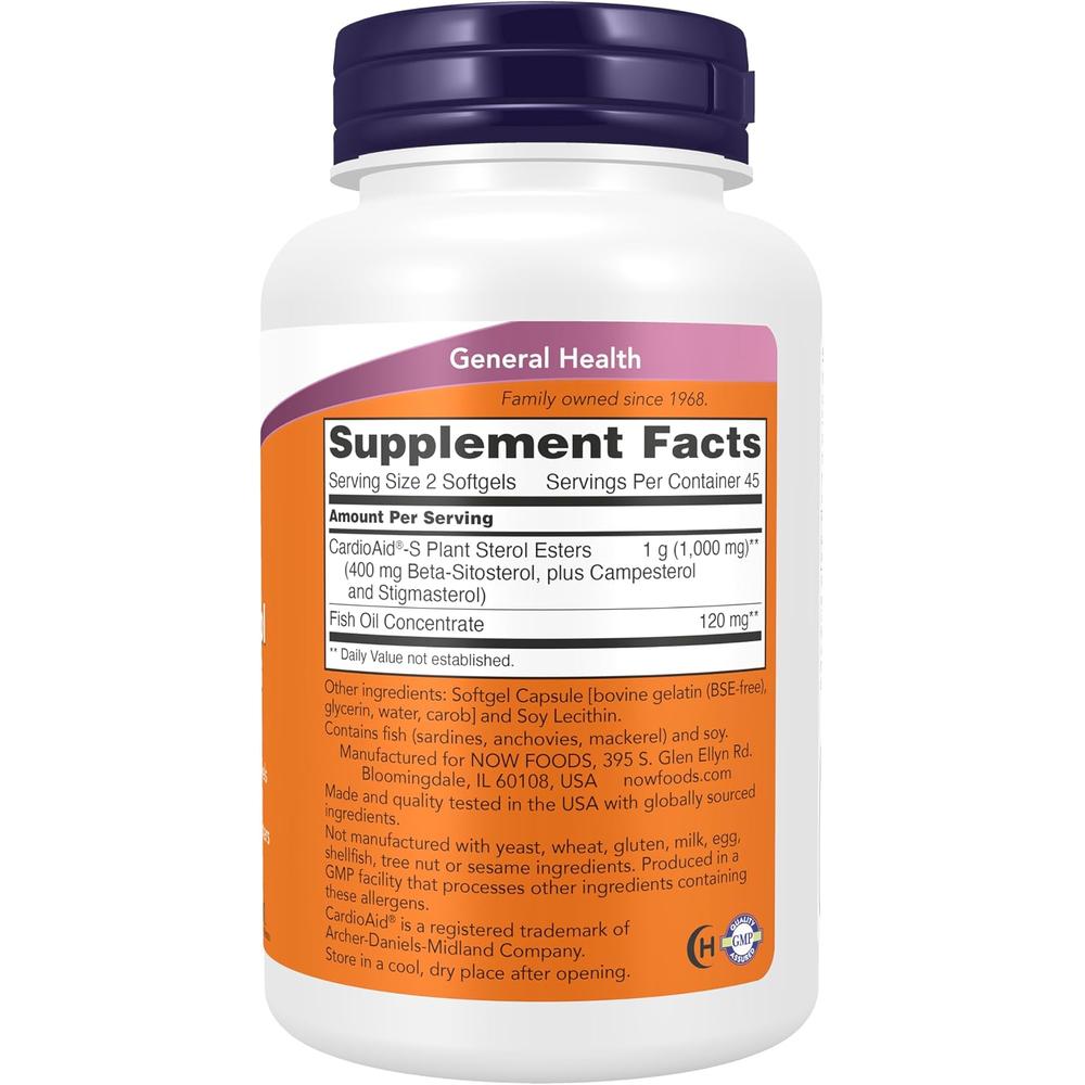 BETA-SITOSTEROL NOW FOODS CON ACEITE DE PESCADO 90 CÁPSULAS BLANDAS - 3