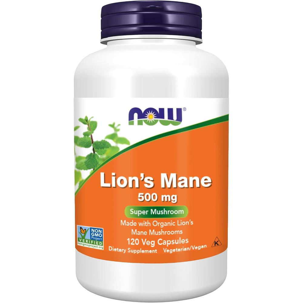 LION'S MANE NOW FOODS 500 MG 120 CÁPSULAS - 1
