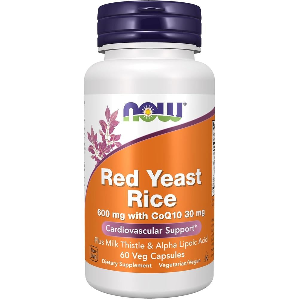 ARROZ DE LEVADURA ROJA + COQ10 NOW FOODS 60 CÁPSULAS - 1