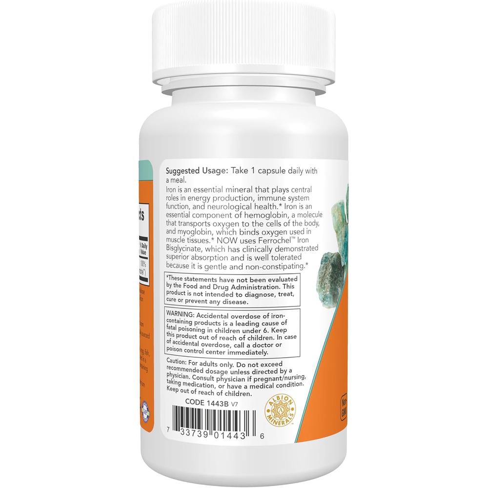 HIERRO NOW FOODS 18 MG 120 CÁPSULAS - 4