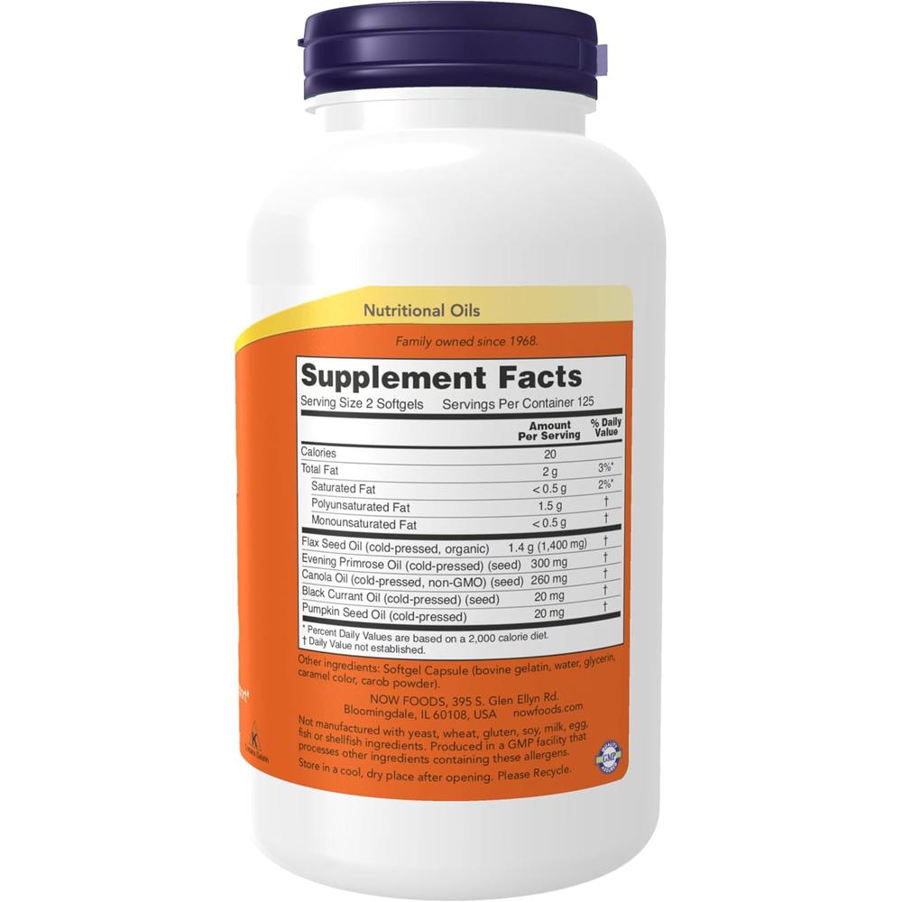 OMEGA 3-6-9 NOW FOODS 1000 MG 250 CÁPSULAS BLANDAS - 3
