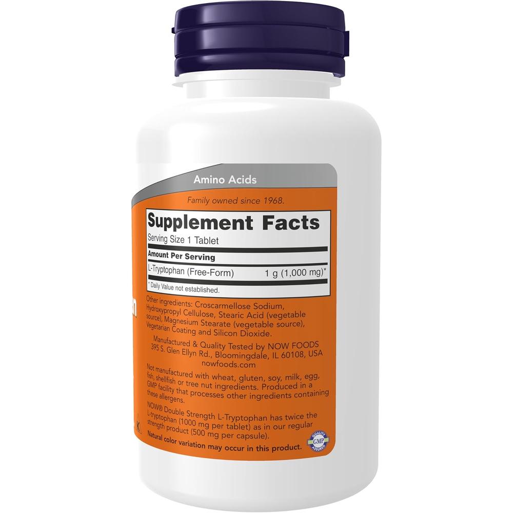 L-TRIPTÓFANO NOW FOODS 1000 MG 60 TABLETAS | PACK 2 - 3