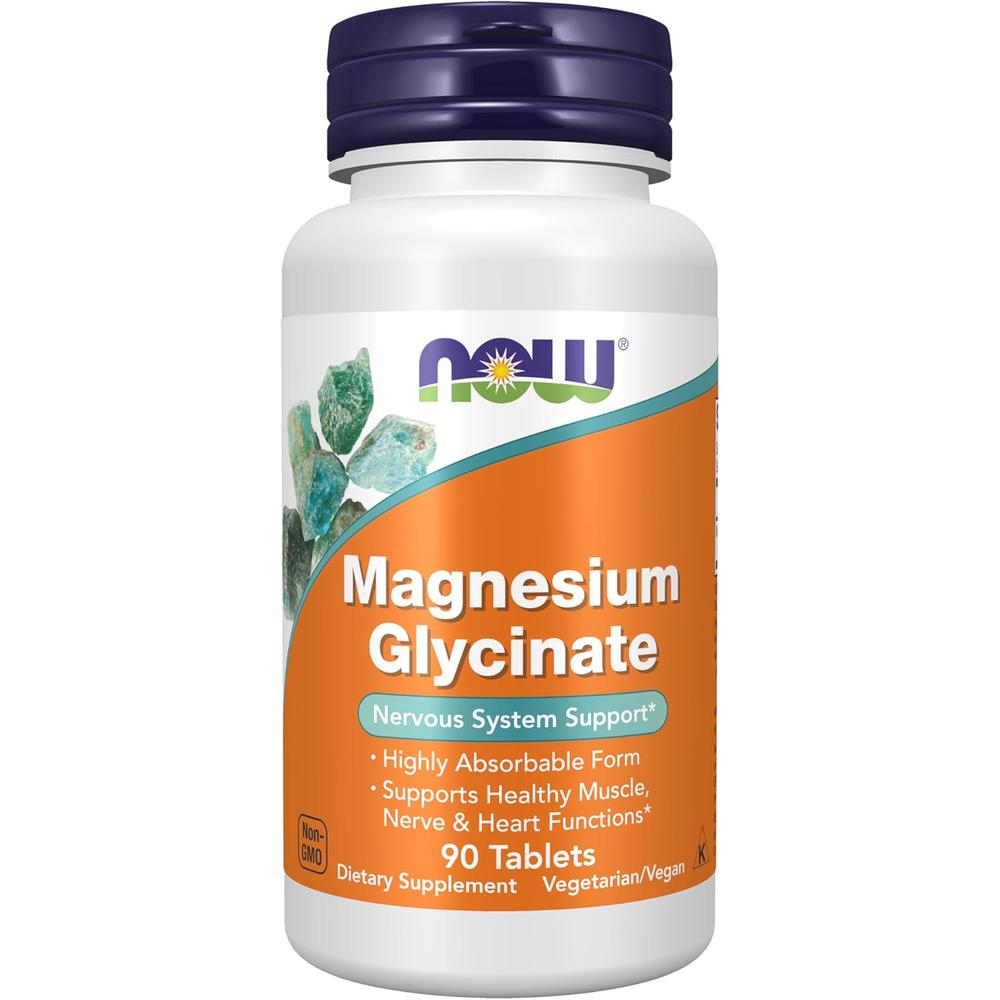 GLICINATO DE MAGNESIO NOW FOODS 100 MG 90 TABLETAS - 1