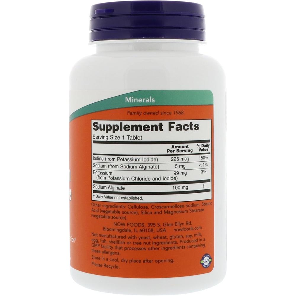 POTASIO + YODO NOW FOODS 180 TABLETAS | PACK 2 - 3
