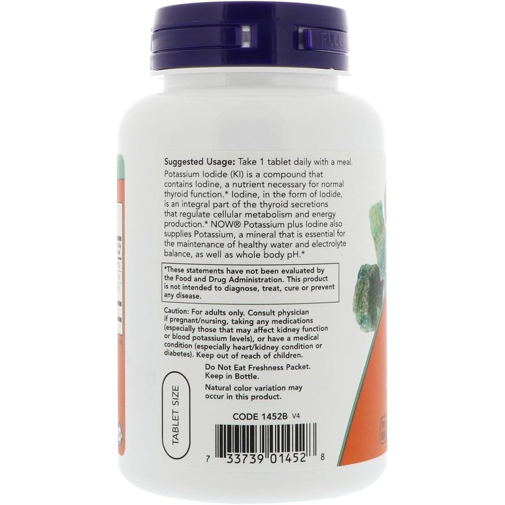 POTASIO + YODO NOW FOODS 180 TABLETAS | PACK 2 - 4