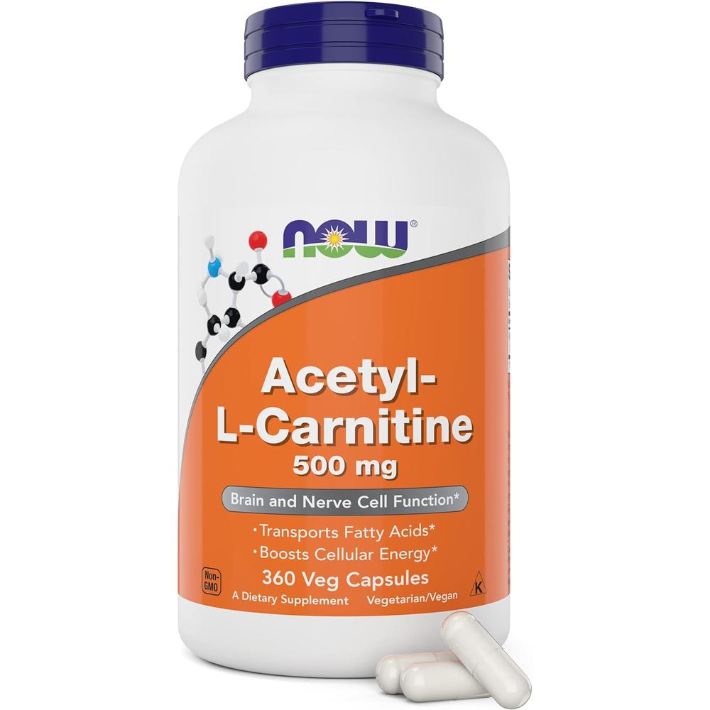 ACETIL L-CARNITINA NOW FOODS 500 MG 360 CÁPSULAS - 1