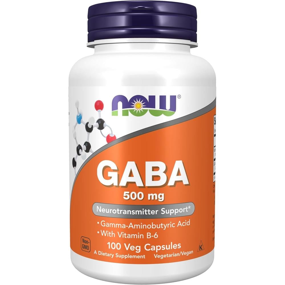 GABA NOW FOODS 500 MG + VITAMINA B6 100 CÁPSULAS - 2