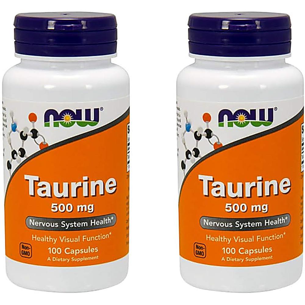 TAURINA NOW FOODS 500 MG 100 CÁPSULAS | PACK 2 - 2