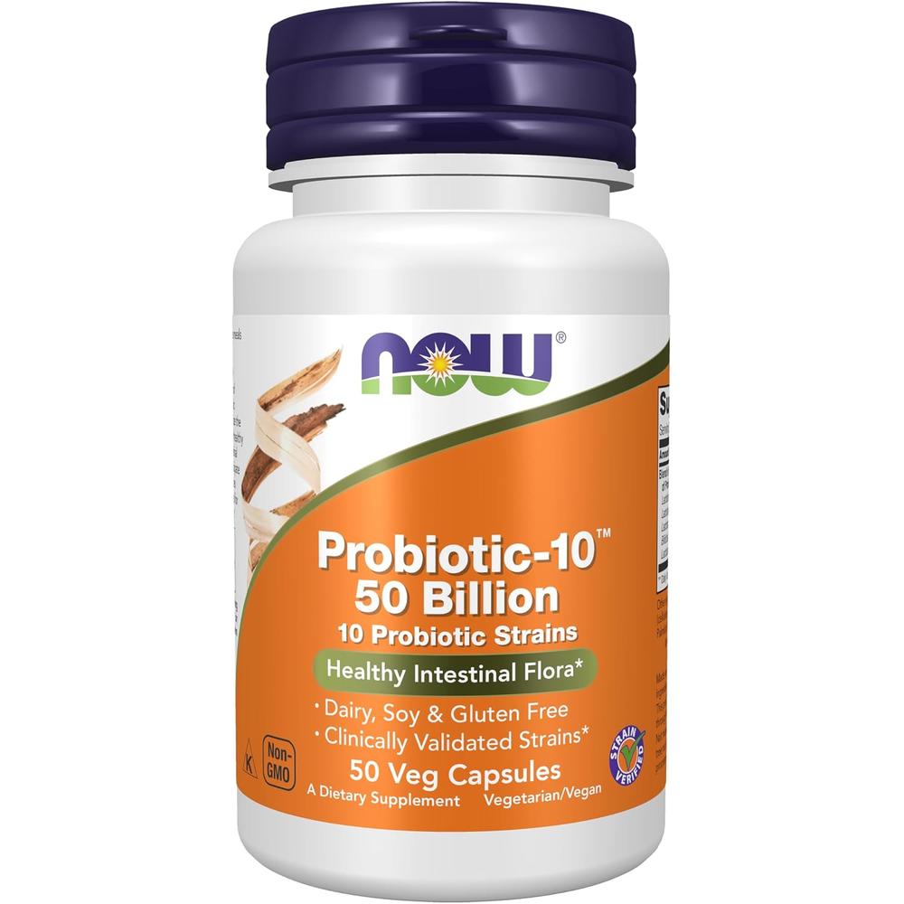 PROBIOTIC-10 NOW FOODS 50 BILLONES UFC 10 CEPAS 50 CÁPSULAS - 1